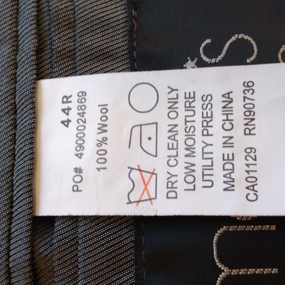 Calvin Klein Solid Mid Gray Worsted Wool Suit 44r - image 8